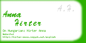 anna hirter business card